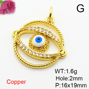 Fashion Copper Pendant  Micro Pave Cubic Zirconia & Enamel  XFPC06276avja-L024