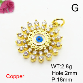 Fashion Copper Pendant  Micro Pave Cubic Zirconia & Enamel  XFPC06279avja-L024