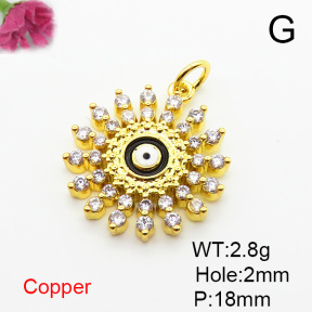 Fashion Copper Pendant  Micro Pave Cubic Zirconia & Enamel  XFPC06281avja-L024