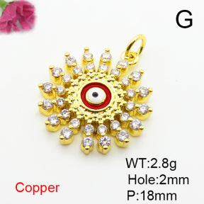 Fashion Copper Pendant  Micro Pave Cubic Zirconia & Enamel  XFPC06283avja-L024