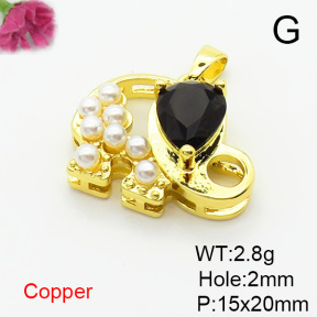 Fashion Copper Pendant  Cubic Zirconia & Plastic Imitation Pearls  XFPC06303aajl-L024