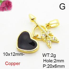 Fashion Copper Pendant  Micro Pave Cubic Zirconia & Enamel  XFPC06314avja-L024