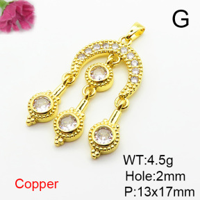 Fashion Copper Pendant  Micro Pave Cubic Zirconia  XFPC06322baka-L024