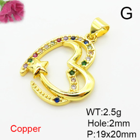 Fashion Copper Pendant  Micro Pave Cubic Zirconia  XFPC06328aajl-L024