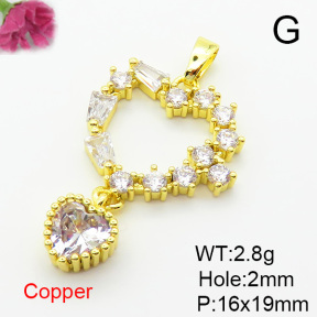 Fashion Copper Pendant  Cubic Zirconia  XFPC06331baka-L024