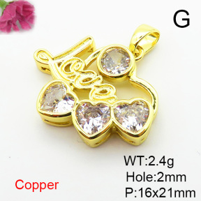 Fashion Copper Pendant  Cubic Zirconia  XFPC06343aajl-L024