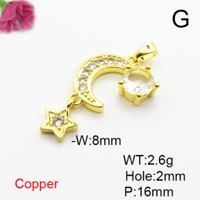 Fashion Copper Pendant  Cubic Zirconia  XFPC06358aajl-L024