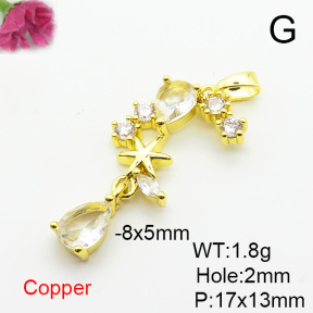 Fashion Copper Pendant  Cubic Zirconia  XFPC06367aajl-L024