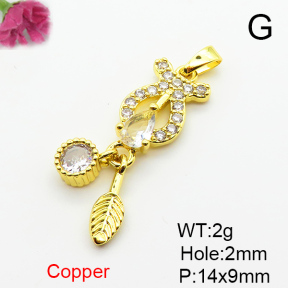 Fashion Copper Pendant  Cubic Zirconia  XFPC06382aajl-L024