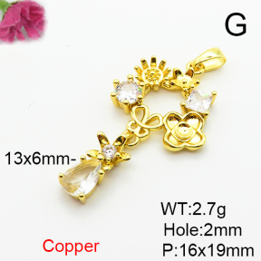 Fashion Copper Pendant  Cubic Zirconia  XFPC06391aajl-L024