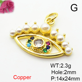 Fashion Copper Pendant  Micro Pave Cubic Zirconia & Plastic Imitation Pearls  XFPC06469aajl-L024