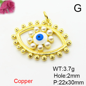 Fashion Copper Pendant  Plastic Imitation Pearls & Enamel  XFPC06553aajl-L024