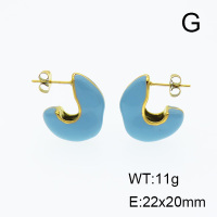 Stainless Steel Earrings  Enamel,Handmade Polished  6E3002419bhia-066