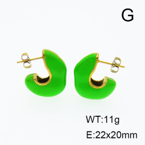 Stainless Steel Earrings  Enamel,Handmade Polished  6E3002422bhia-066