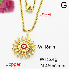Fashion Copper Necklace  F6N404098avja-L024