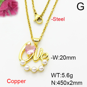 Fashion Copper Necklace  F6N404100aajl-L024