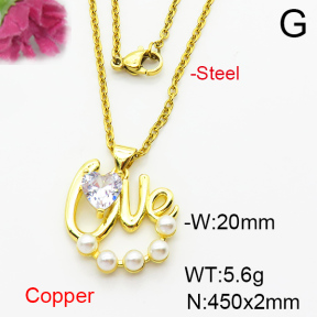Fashion Copper Necklace  F6N404101aajl-L024