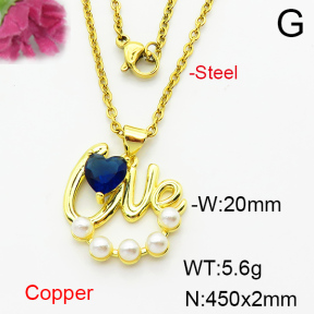 Fashion Copper Necklace  F6N404103aajl-L024