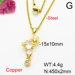 Fashion Copper Necklace  F6N404129aajl-L024