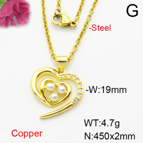 Fashion Copper Necklace  F6N404165aajl-L024