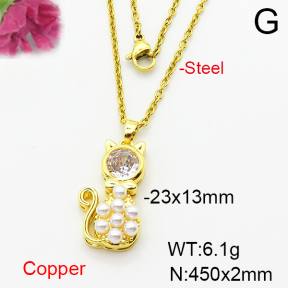 Fashion Copper Necklace  F6N404179aajl-L024