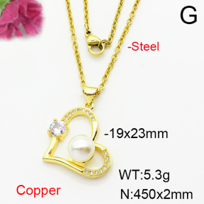 Fashion Copper Necklace  F6N404183aajl-L024