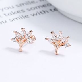 925 Silver Earrings  Weight:1.5g  11.5*10.3mm  JE1725ahoi-Y06  A-22-14