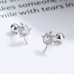 925 Silver Earrings  Weight:1.5g  7.9*9.8mm  JE1732ahoi-Y06  A-31-20