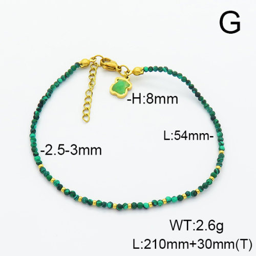 SS Bear Anklets  Malachite  TA6000045vhll-908