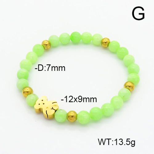 SS Bear Bracelets  Dyed Jade  TB6001175bhbl-908