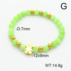 SS Bear Bracelets  Dyed Jade  TB6001181bhbl-908