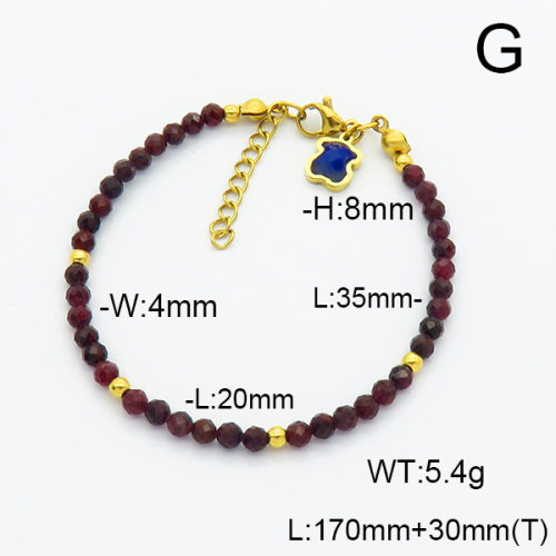 SS Bear Bracelets  Garnet  TB6001196bhjl-908