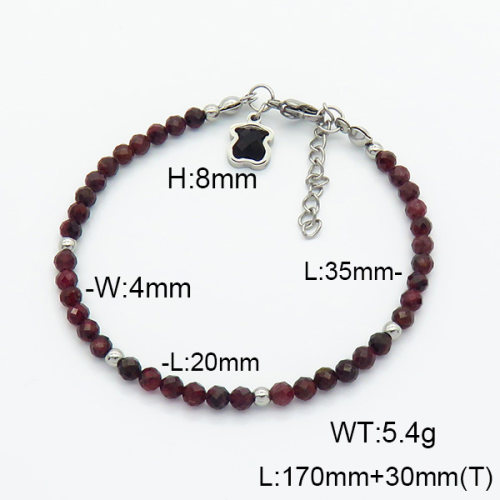 SS Bear Bracelets  Garnet  TB6001197bhil-908