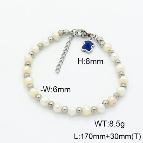 SS Bear Bracelets  Cultured Freshwater Pearls  TB6001200vhll-908