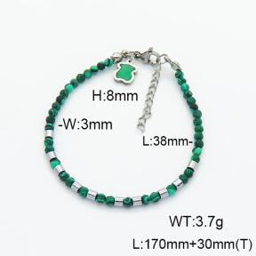 SS Bear Bracelets  Malachite & Hematite  TB6001204vhkl-908