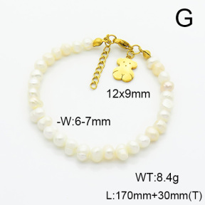 SS Bear Bracelets  Cultured Freshwater Pearls  TB6001205vhll-908