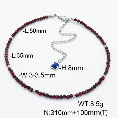 SS Bear Necklaces  Garnet  TN6001118vhpl-908