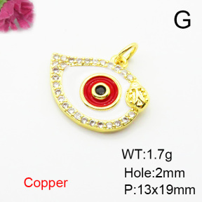 Fashion Copper Pendant  Micro Pave Cubic Zirconia & Enamel  F6P400268aajl-L024