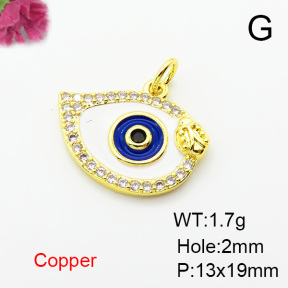 Fashion Copper Pendant  Micro Pave Cubic Zirconia & Enamel  F6P400269aajl-L024