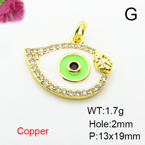 Fashion Copper Pendant  Micro Pave Cubic Zirconia & Enamel  F6P400270aajl-L024