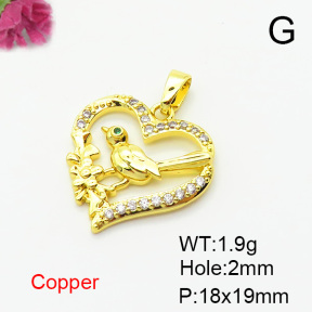 Fashion Copper Pendant  Micro Pave Cubic Zirconia  F6P400274aajl-L024