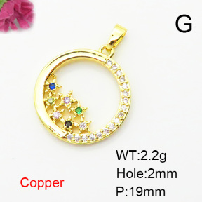 Fashion Copper Pendant  Micro Pave Cubic Zirconia  F6P400275avja-L024