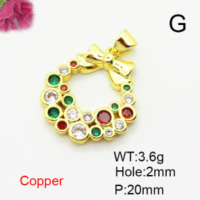 Fashion Copper Pendant  Micro Pave Cubic Zirconia  F6P400276baka-L024