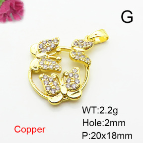Fashion Copper Pendant  Micro Pave Cubic Zirconia  F6P400277avja-L024
