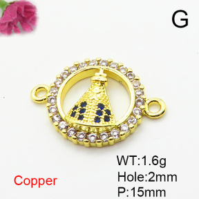 Fashion Copper Links Connectors  XFL02443vail-L002