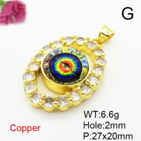 Fashion Copper Pendant  Cubic Zirconia & Resin  XFPC06574baka-L002