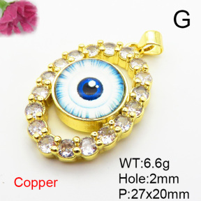 Fashion Copper Pendant  Cubic Zirconia & Resin  XFPC06576baka-L002