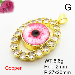 Fashion Copper Pendant  Cubic Zirconia & Resin  XFPC06580baka-L002