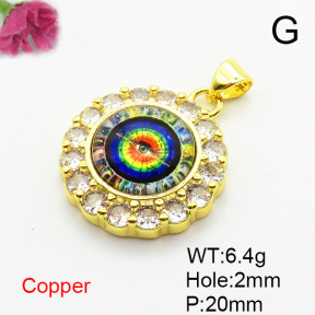 Fashion Copper Pendant  Cubic Zirconia & Resin  XFPC06585baka-L002