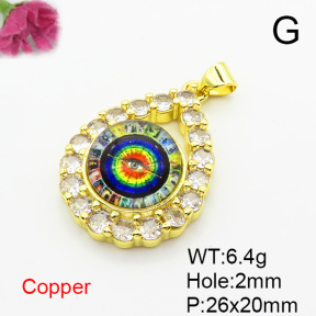 Fashion Copper Pendant  Cubic Zirconia & Resin  XFPC06601baka-L002